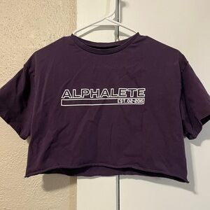 Alphalete purple cropped tee, size S
